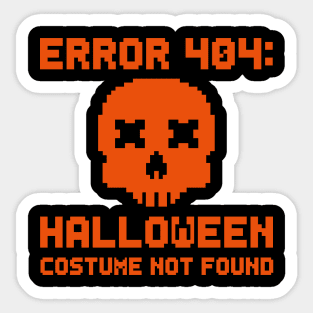 Error 404 Halloween Costume Not Found Skull Sticker